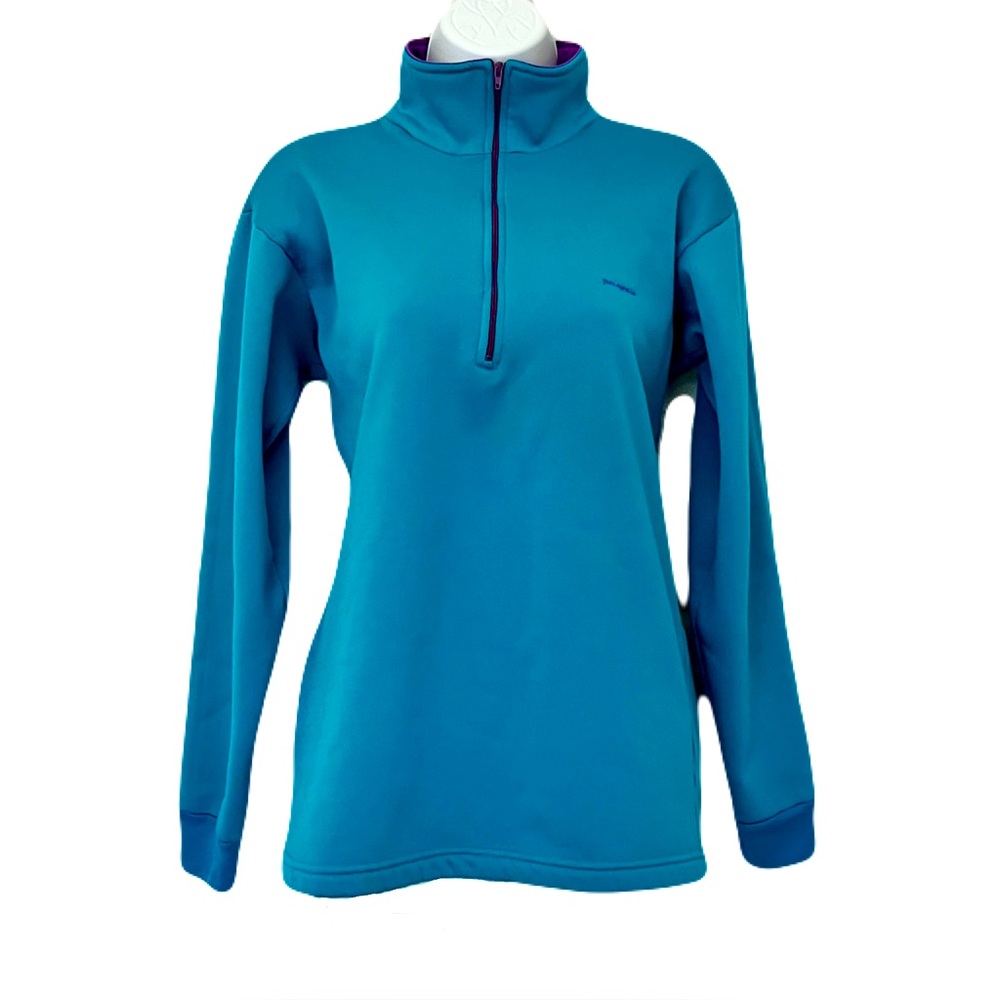 Vintage Patagonia Turquoise 1/4 Zip ‘Capilene’ Pullover Sweater, Size M